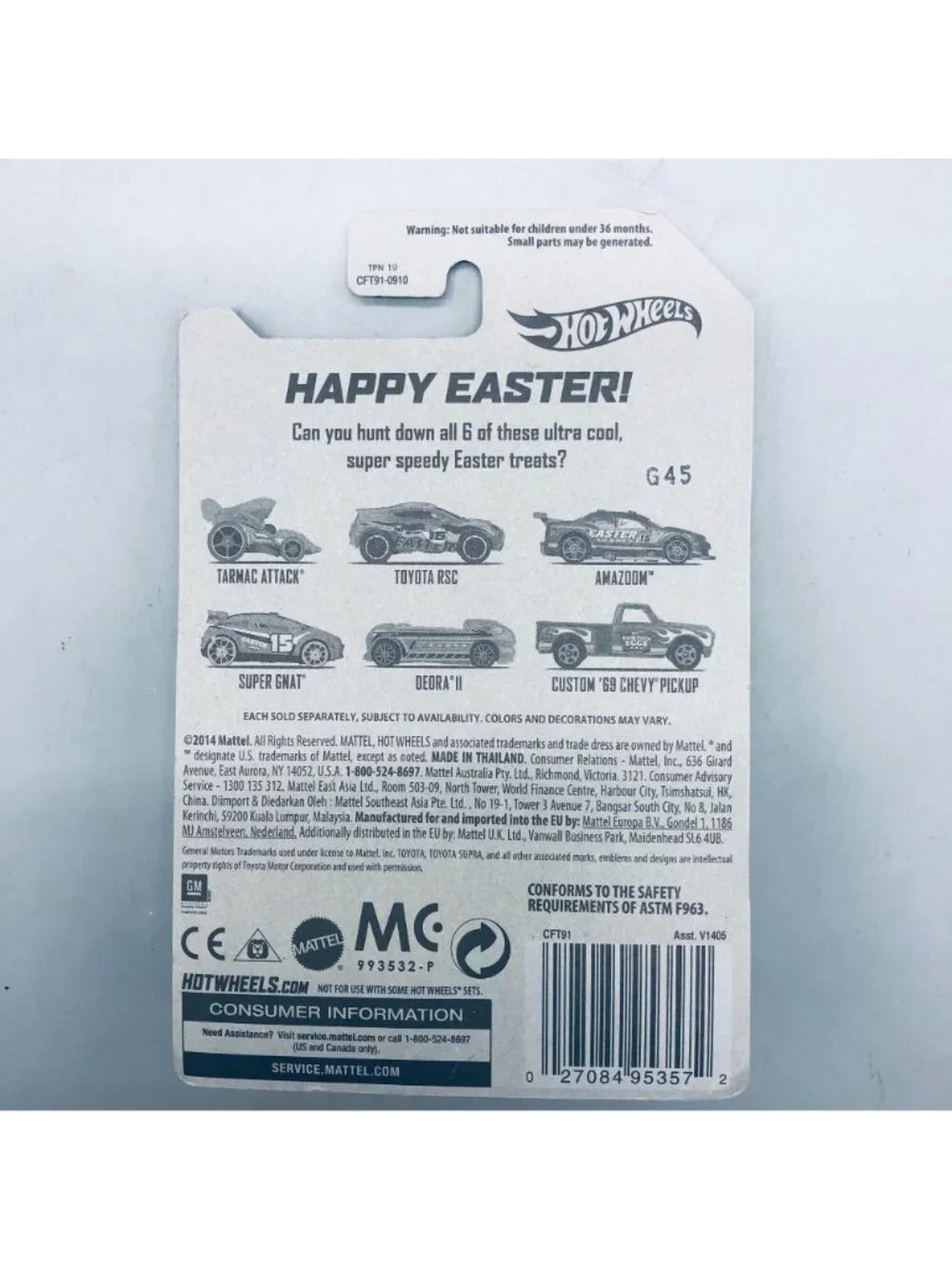 Hot wheels happy Easter tarmac attack 2014 g45 01/06 yellow new READ